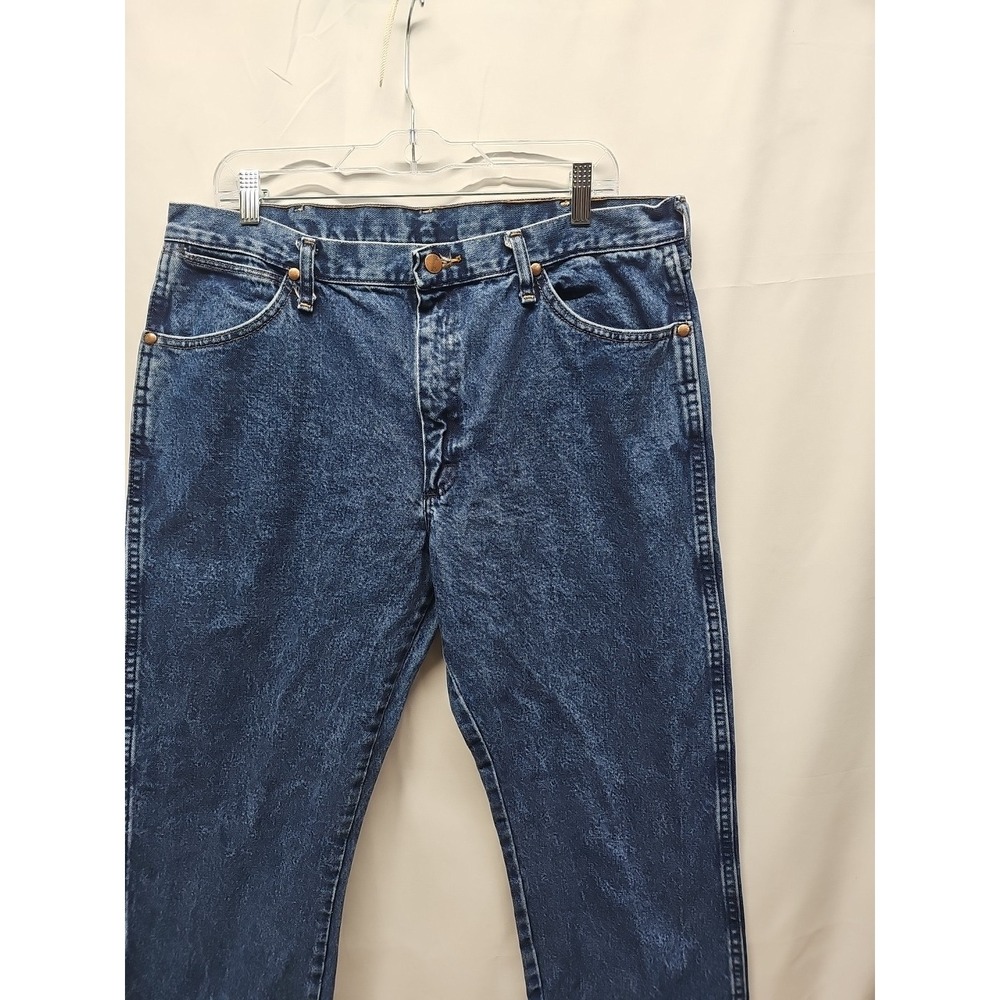 Wrangler Men Blue Cowboy Cut Original Fit Jeans Stonewashed 1013mwzgk Size 36x30 - Picture 5 of 16